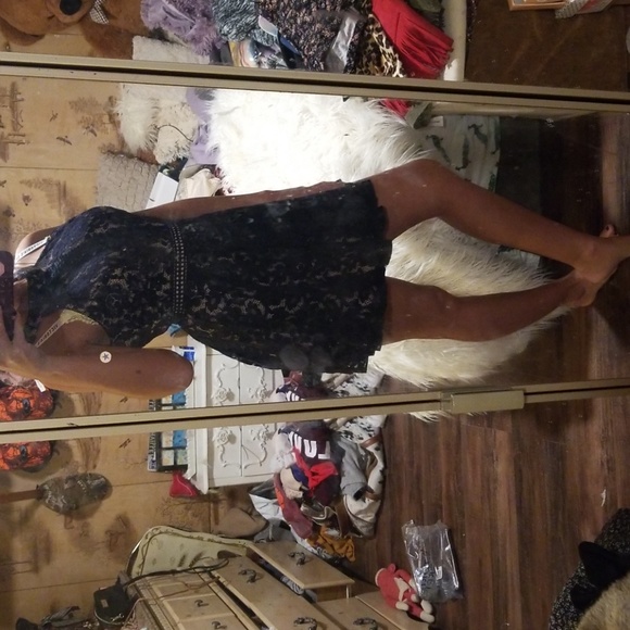 Navy lace dress prom, wedding, Easter, babyshower, office casual wear - Picture 4 of 4